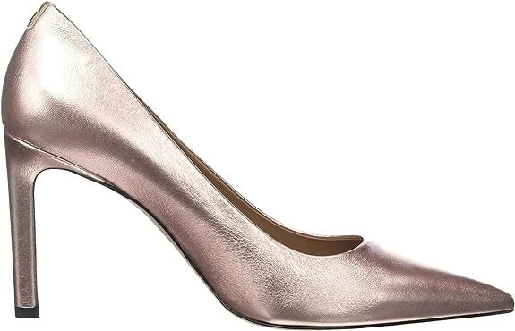 BOSS Women Stiletto Pumps Rose Gold Leather Dress Shoes Italy - Size 7 / 37