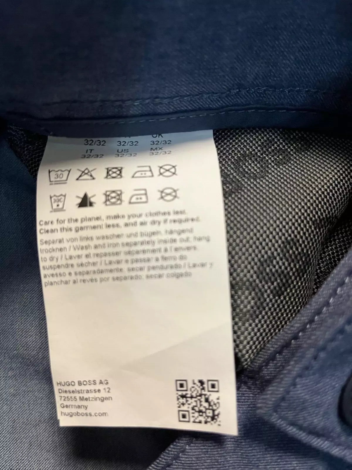 BOSS Delaware3 Performance Stretch Jeans Comfort Slim Fit Blue - Size 32 x 32
