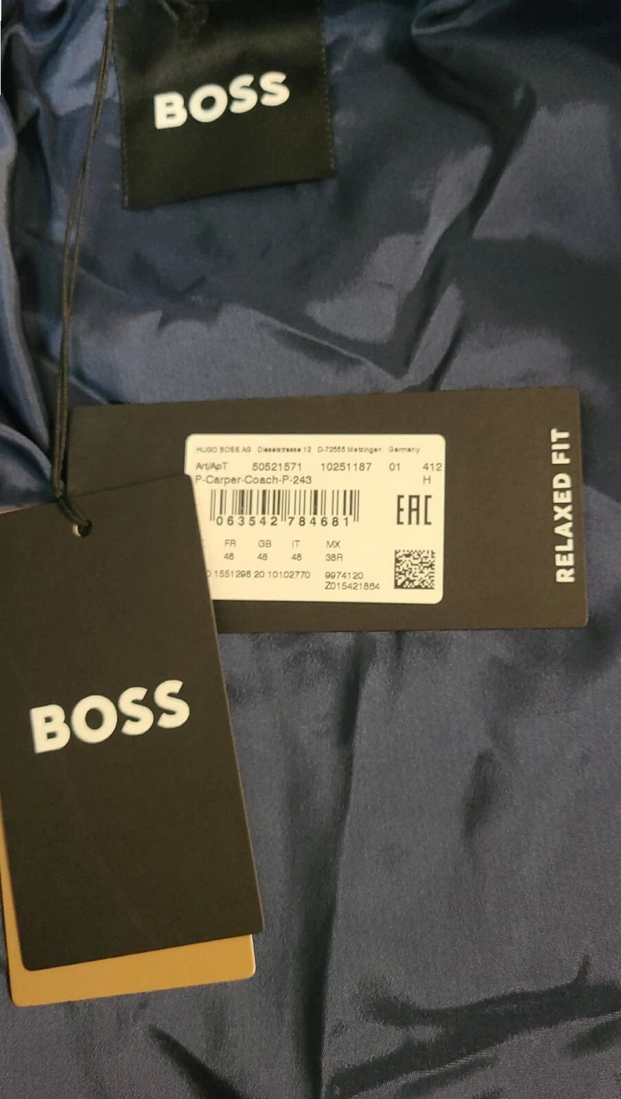$595 - BOSS Performance Stretch Jacket Overshirt Wool Blend Relaxed - Size 38R