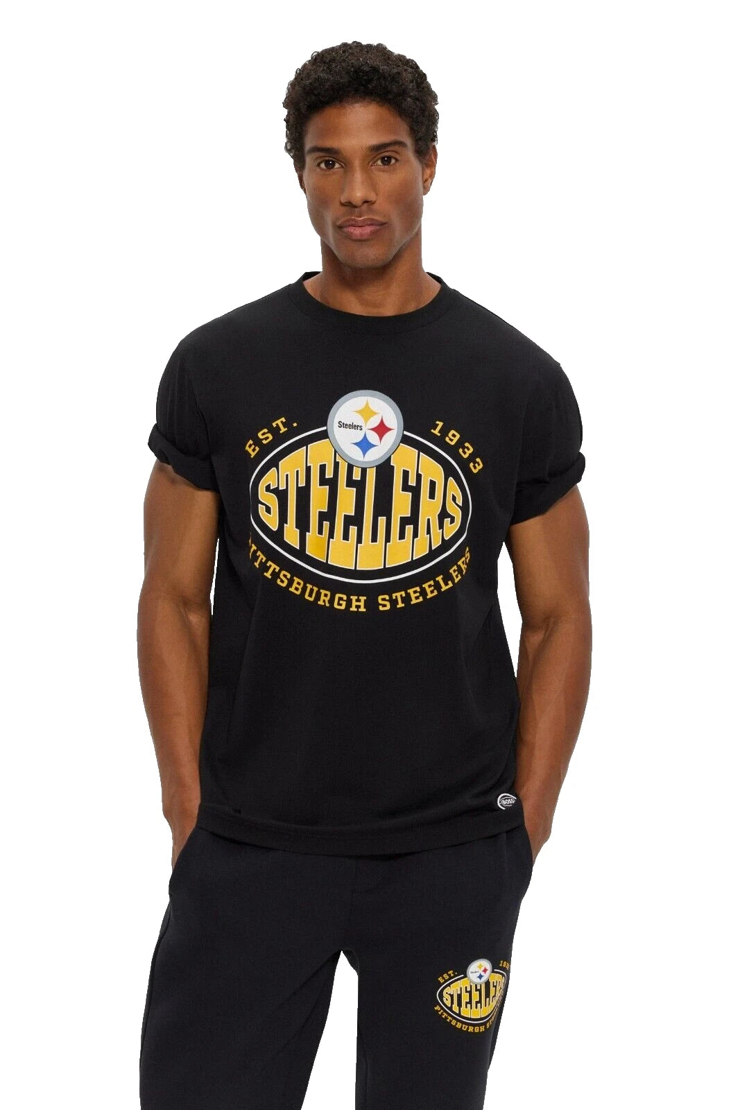 BOSS X NFL Pittsburgh Steelers  Cotton T-Shirt w Collaborative Branding - Size M