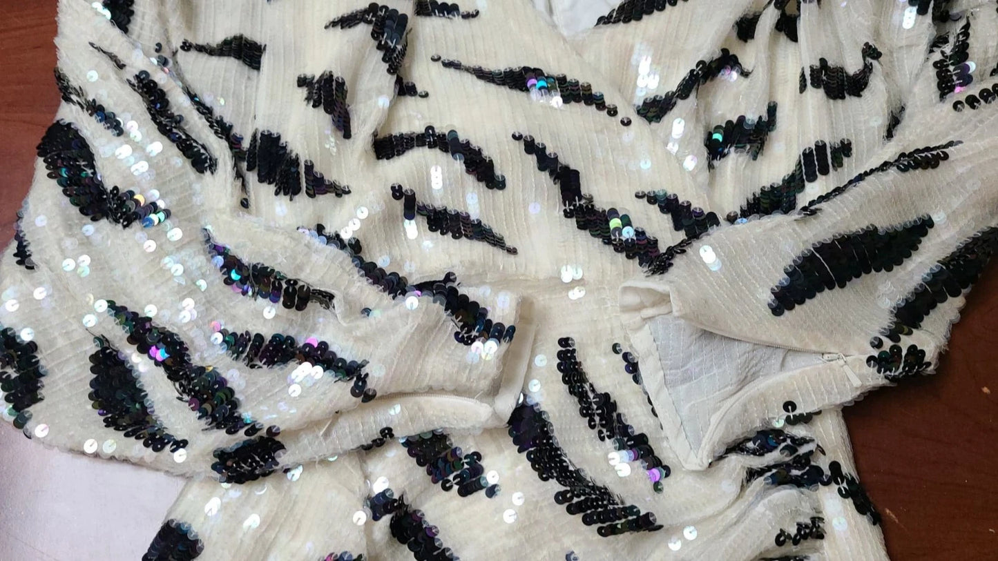 ASOS Full Sequin Mini Dress with Drape Front Detail - Size 4 US /8 UK - NWT