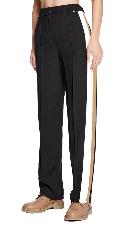 BOSS Women Wool Pants with Signature Stripe - Regular Fit - Size 4 / 26