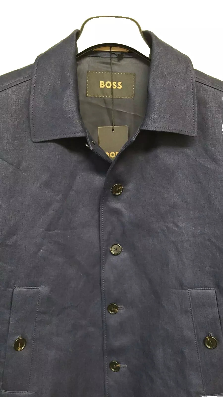 $1,395 - BOSS Slim Fit Luxury Jacket Coat in Pure Linen Zegna Fabric - Size 38R