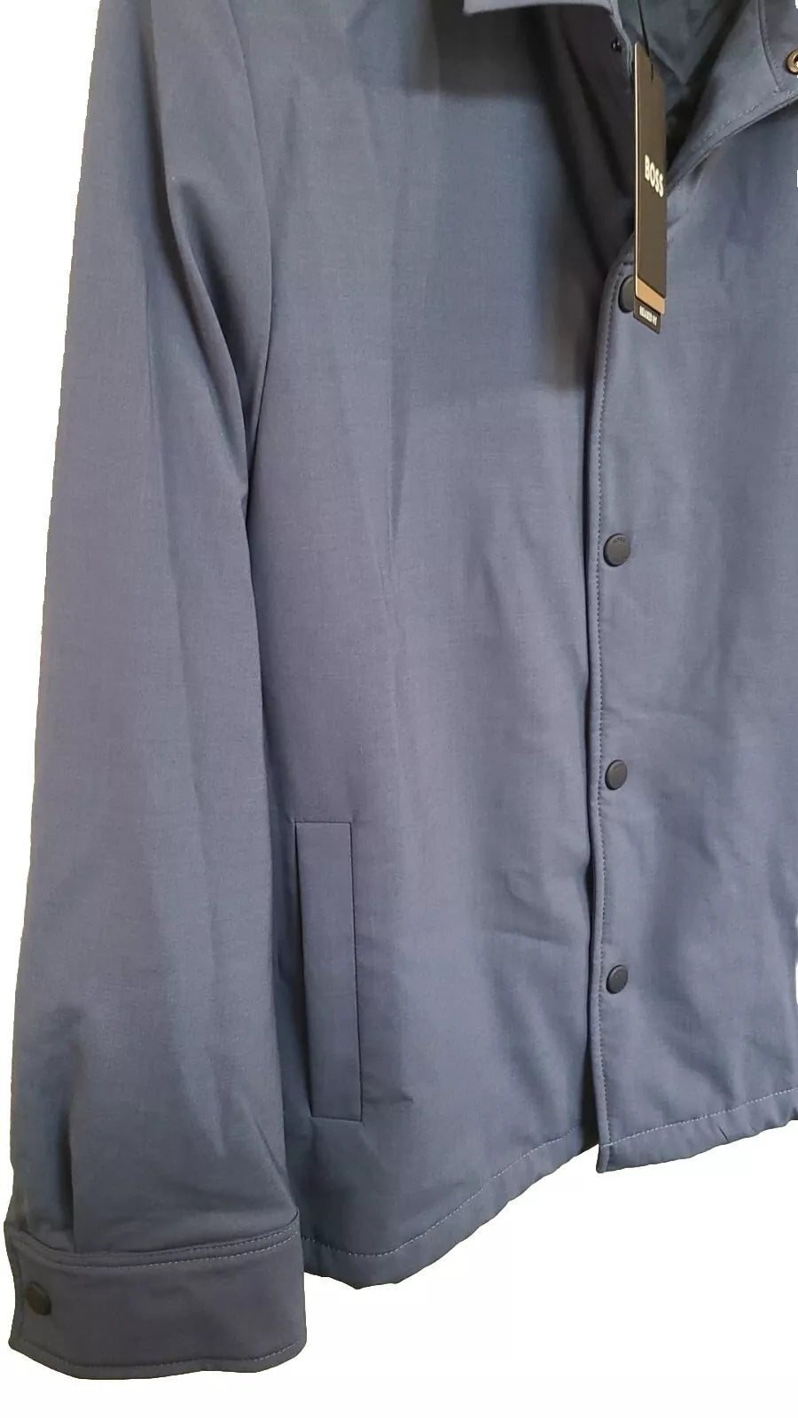 $595 - BOSS Performance Stretch Jacket in Wool Blend Relaxed Fit Blue - 38R