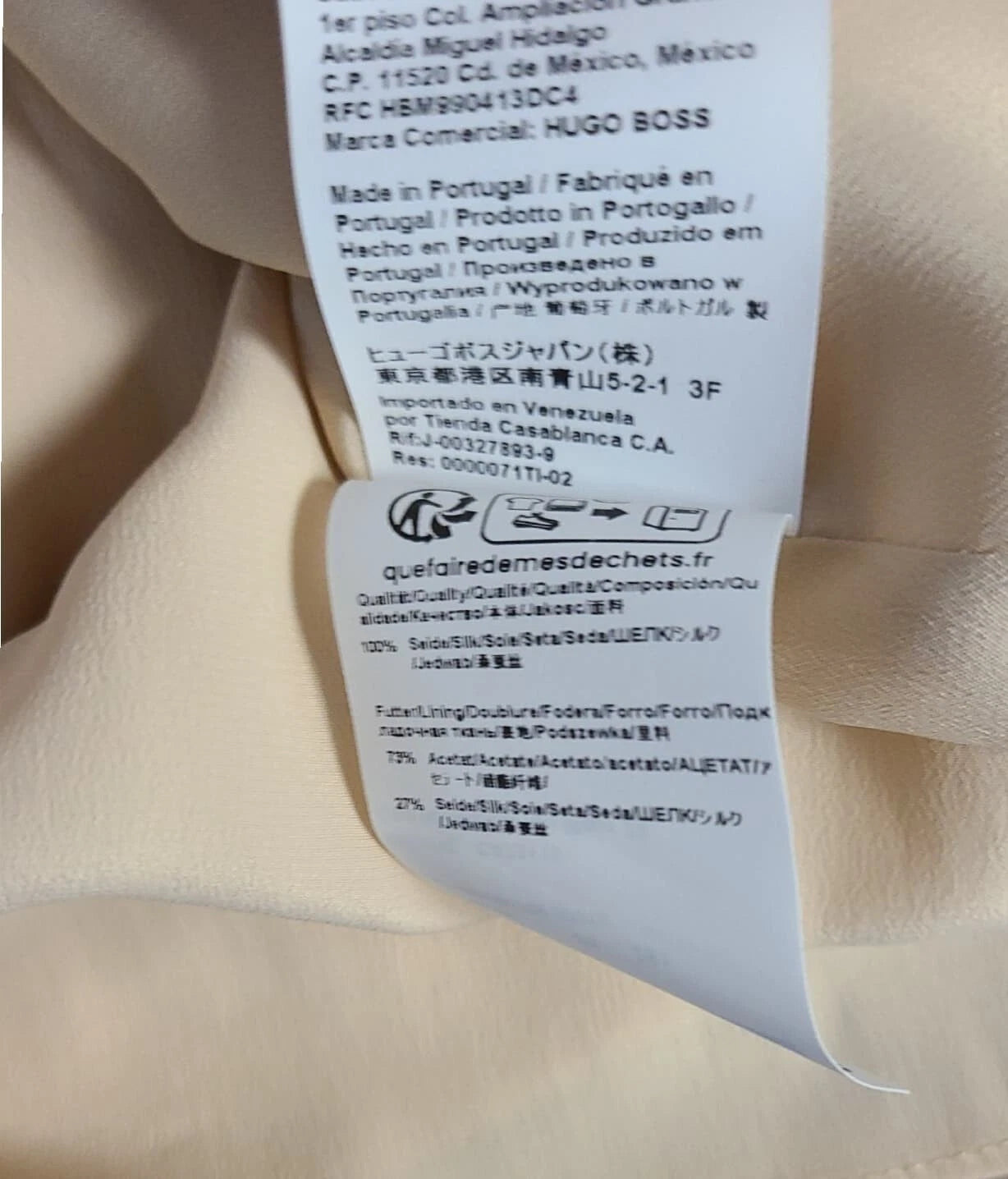 HUGO BOSS Dawapy Silk Dress Long Length with Tie Neck - Size 4 / 26