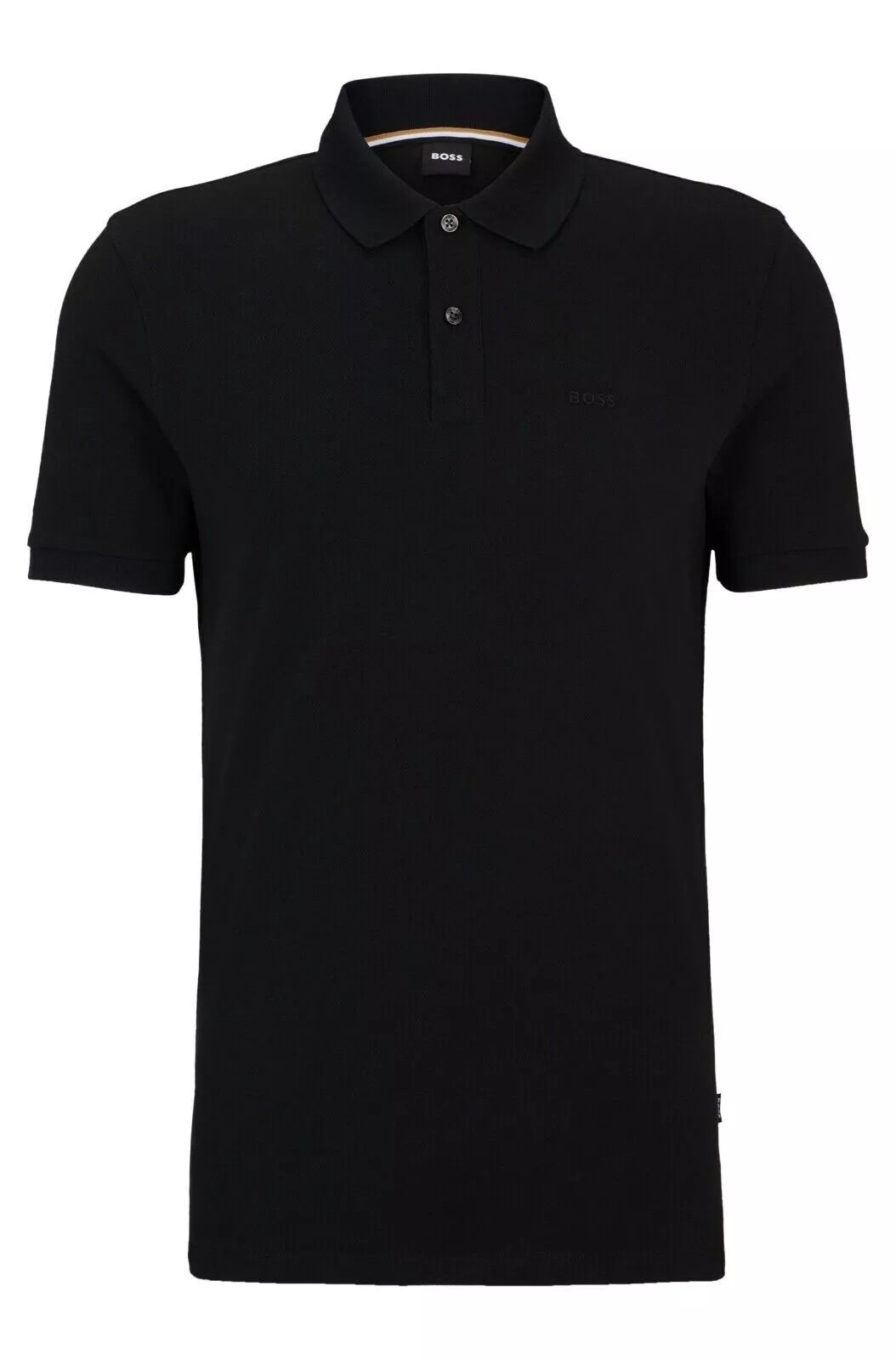 BOSS Pallas Cotton Polo Shirt with Embroidered Logo in Black - Size M