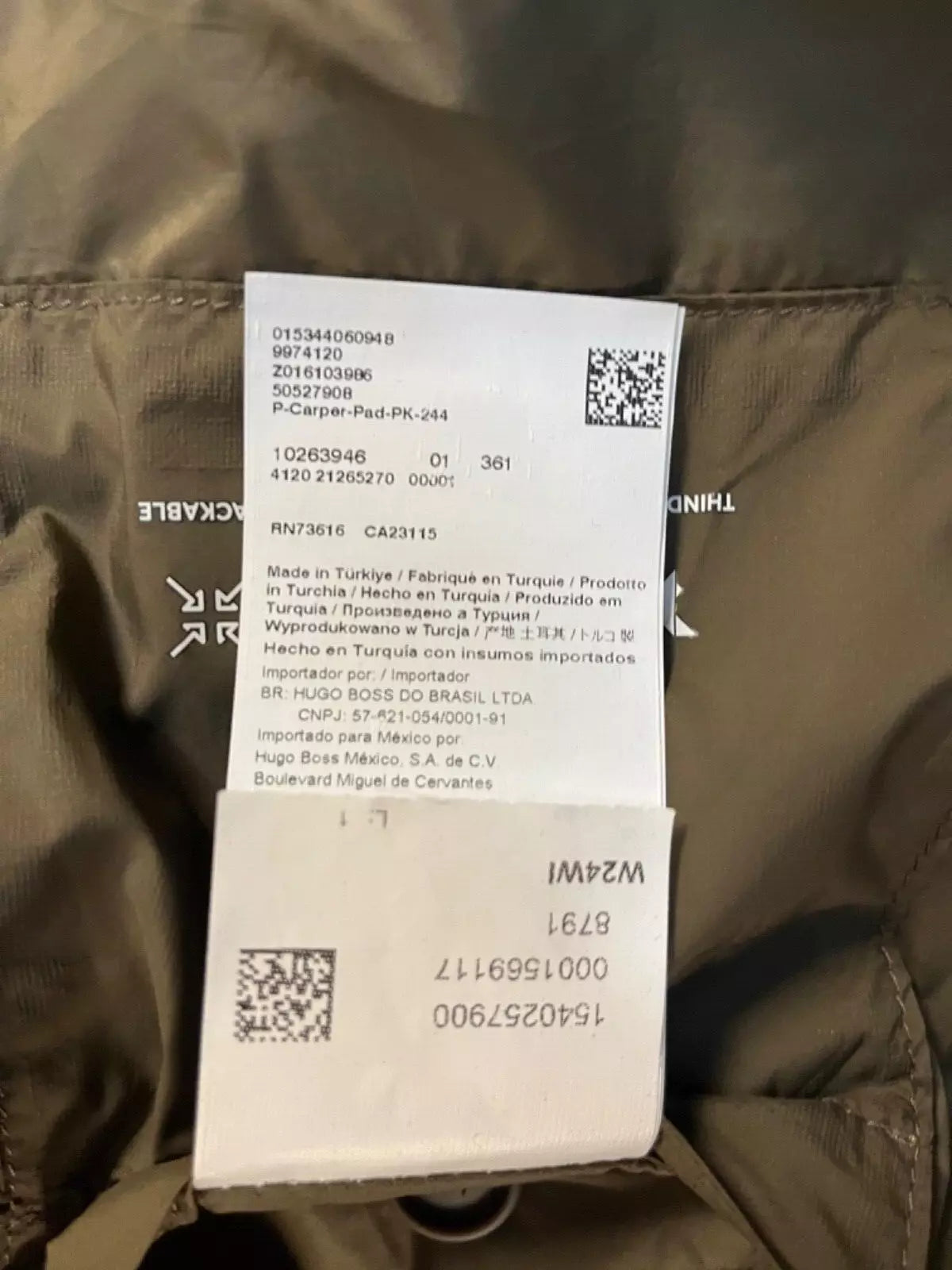 $595 -BOSS Performance Jacket Padded Overshirt Water Repellent Lightweight  -38R