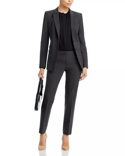 BOSS Women Cropped Dress Pants Trousers Stretch Virgin Wool Regular - Size 4 /26