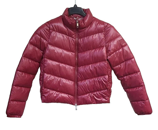HUGO BOSS Padded Water Repellent Quilted Short Jacket in Red - Size 4 / 26