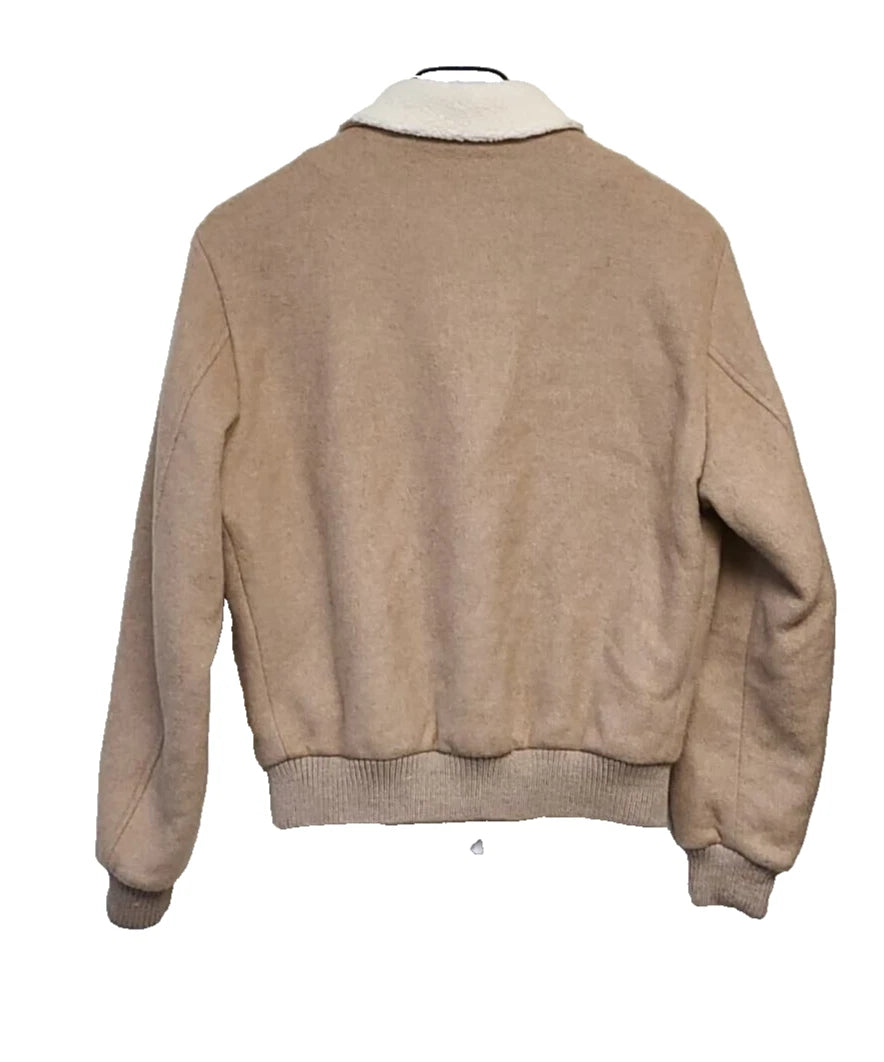 $545 - Boss Bomber Jacket w Teddy Collar Wool Blend Italian Fabric - Size 38R