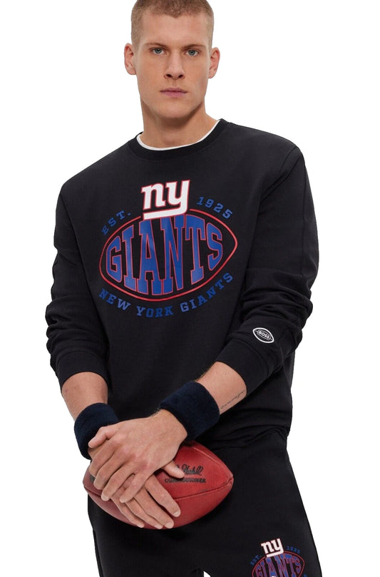 BOSS X NFL Sport NY Giants Crewneck Sweatshirt Comfort Stretch in Black - Size M