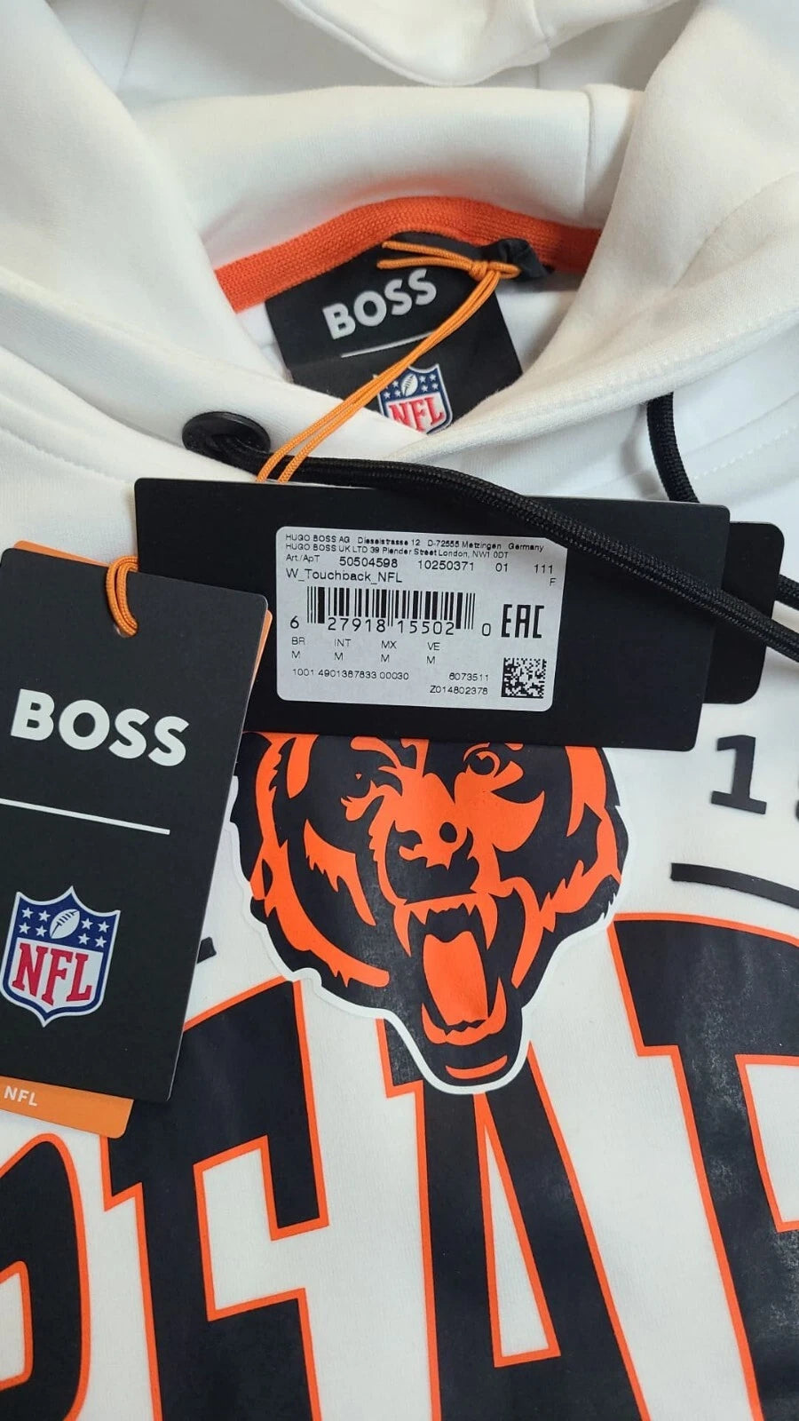 BOSS X NFL Chicago Bears Hoodie Sweatshirt Stretch Fabric - Regular Fit - Size M