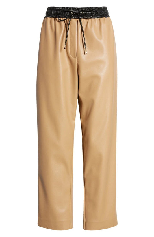 HUGO BOSS Tarona Faux Leather Drawstring Pants Iconic Camel - Size 4 /26