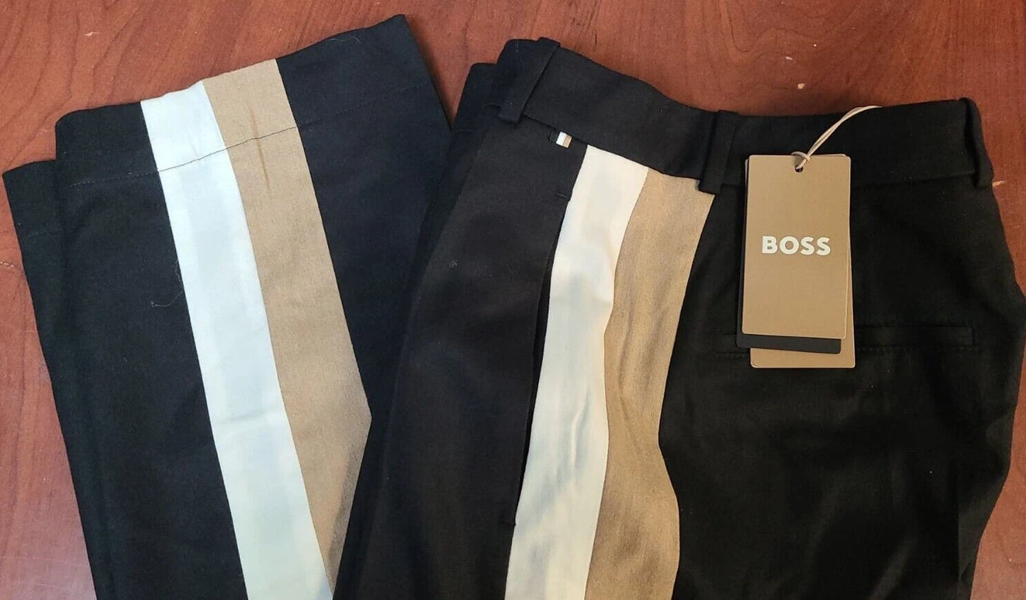 BOSS Women Wool Pants with Signature Stripe - Regular Fit - Size 4 / 26