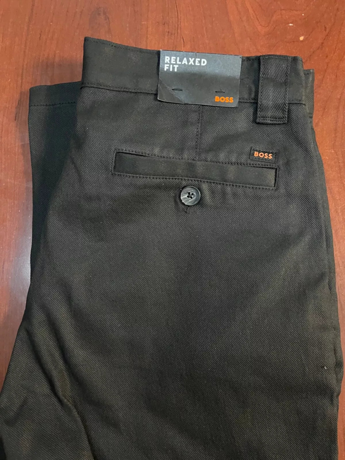 BOSS Casual Pants Chinos in Stretch Cotton Twill Relaxed Fit Black - Size 32R