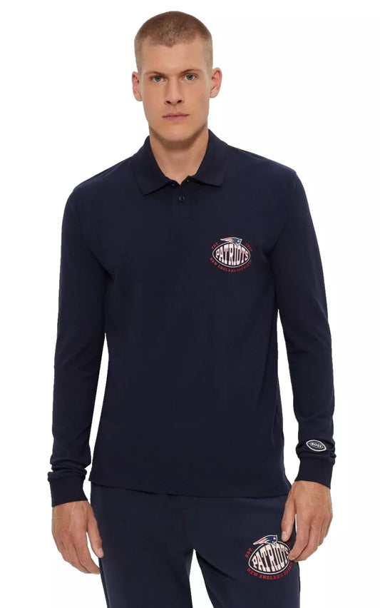 BOSS X NFL Sport New England Patriots Long Sleeves Polo Shirt in Cotton - Size L