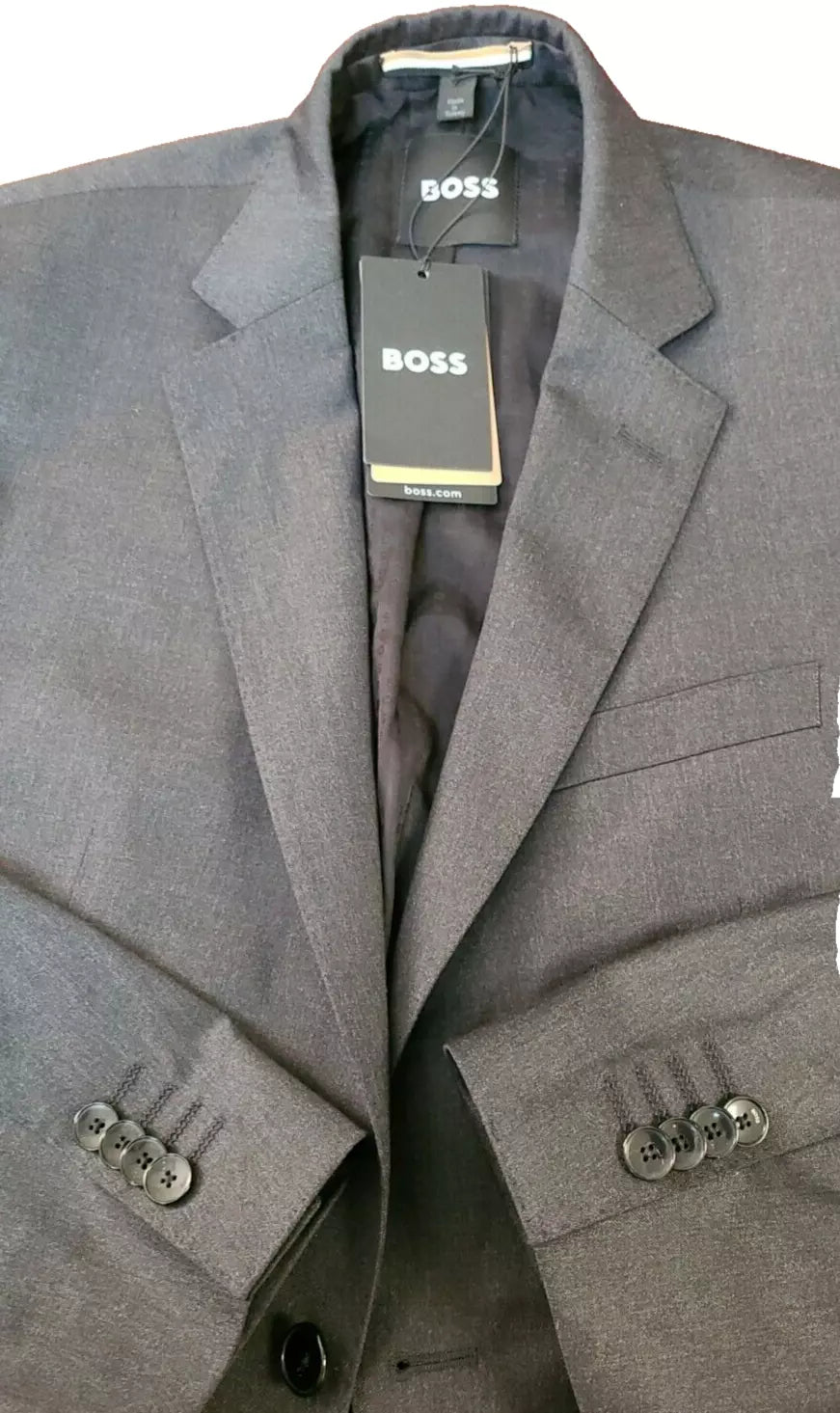$645 - BOSS Suit Jacket Stretch Wool Reda Italian Fabric Slim Fit - Size 40R