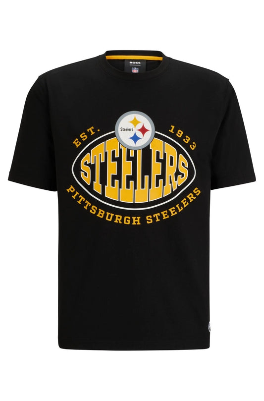 BOSS X NFL Pittsburgh Steelers  Cotton T-Shirt w Collaborative Branding - Size M