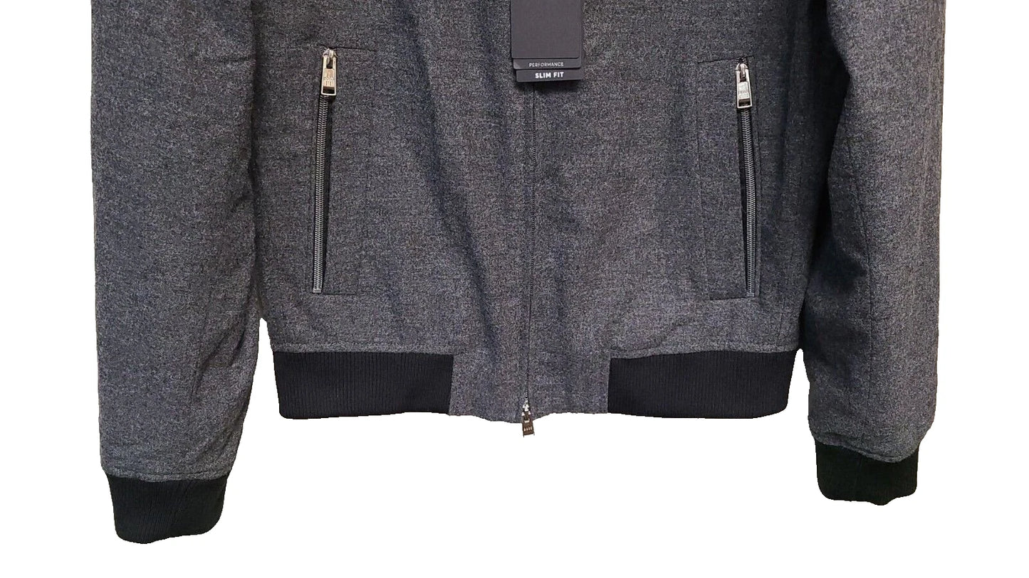 $595 - Boss Slim-Fit Bomber Jacket Performance Stretch Wool Blend - Size 38R