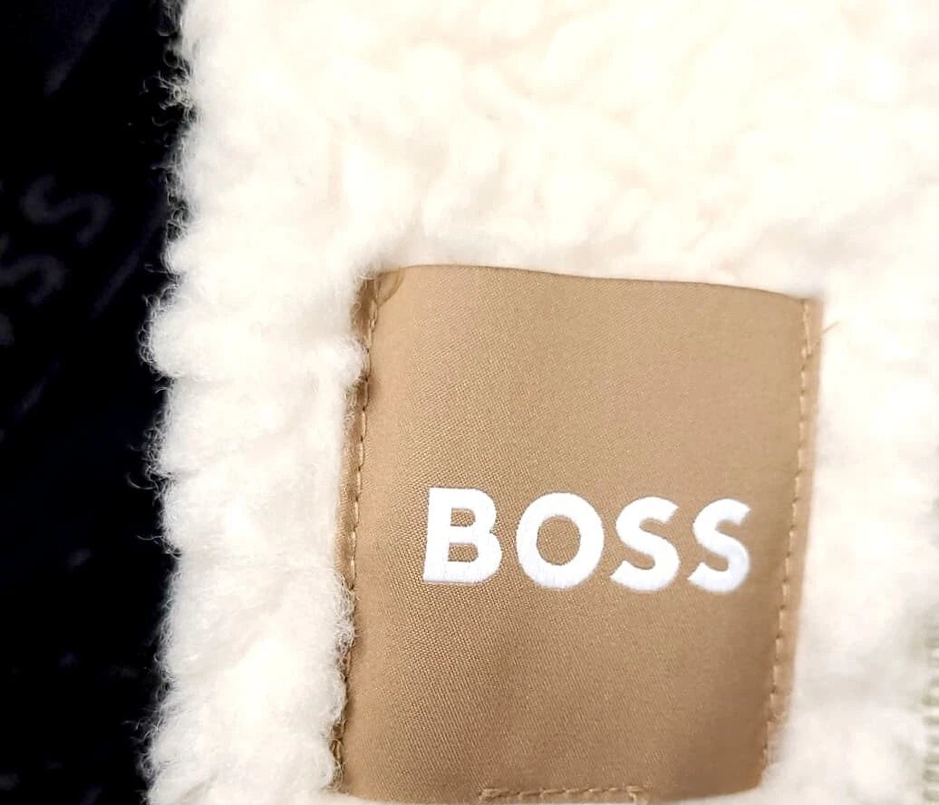 BOSS Jatedy Women Bomber style Jacket Contrast Stripes in White  - Size 4 / 26