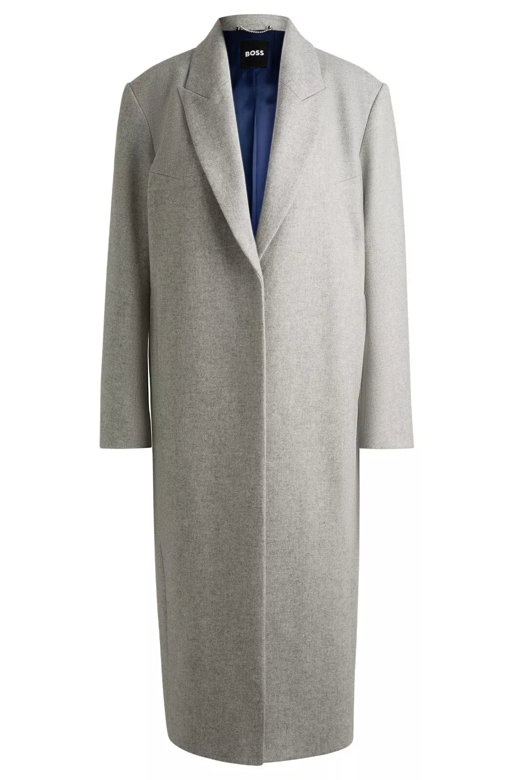 $895 - BOSS Luxury Coat in Wool with Cashmere Oversize Fit Silver - Size 4 / 26