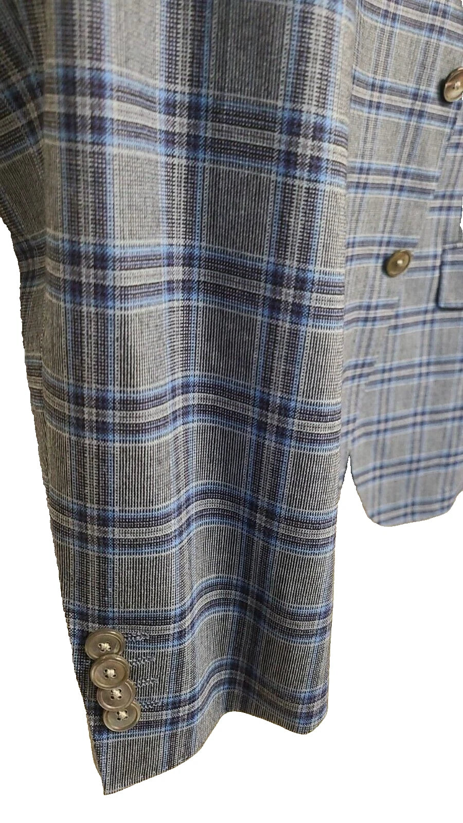 $645 - BOSS Slim Fit Sport Jacket Checked Blazer Stretch Wool Blend - Size 40R