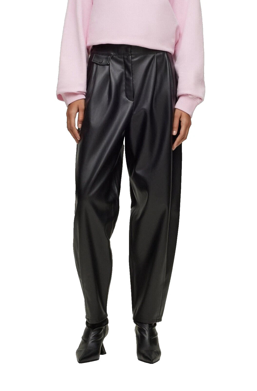 HUGO BOSS  Hesizila Baggy Fit Pants Trousers with Pockets in Black - Size 4 /26