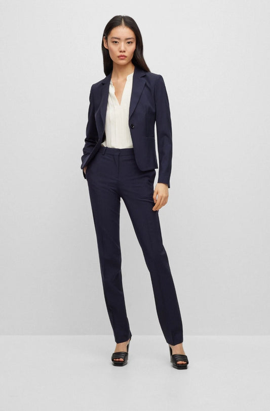 $278 HUGO BOSS Tamea Stretch Virgin Wool Trousers Dress Pants - Size 4 /26 - NWT