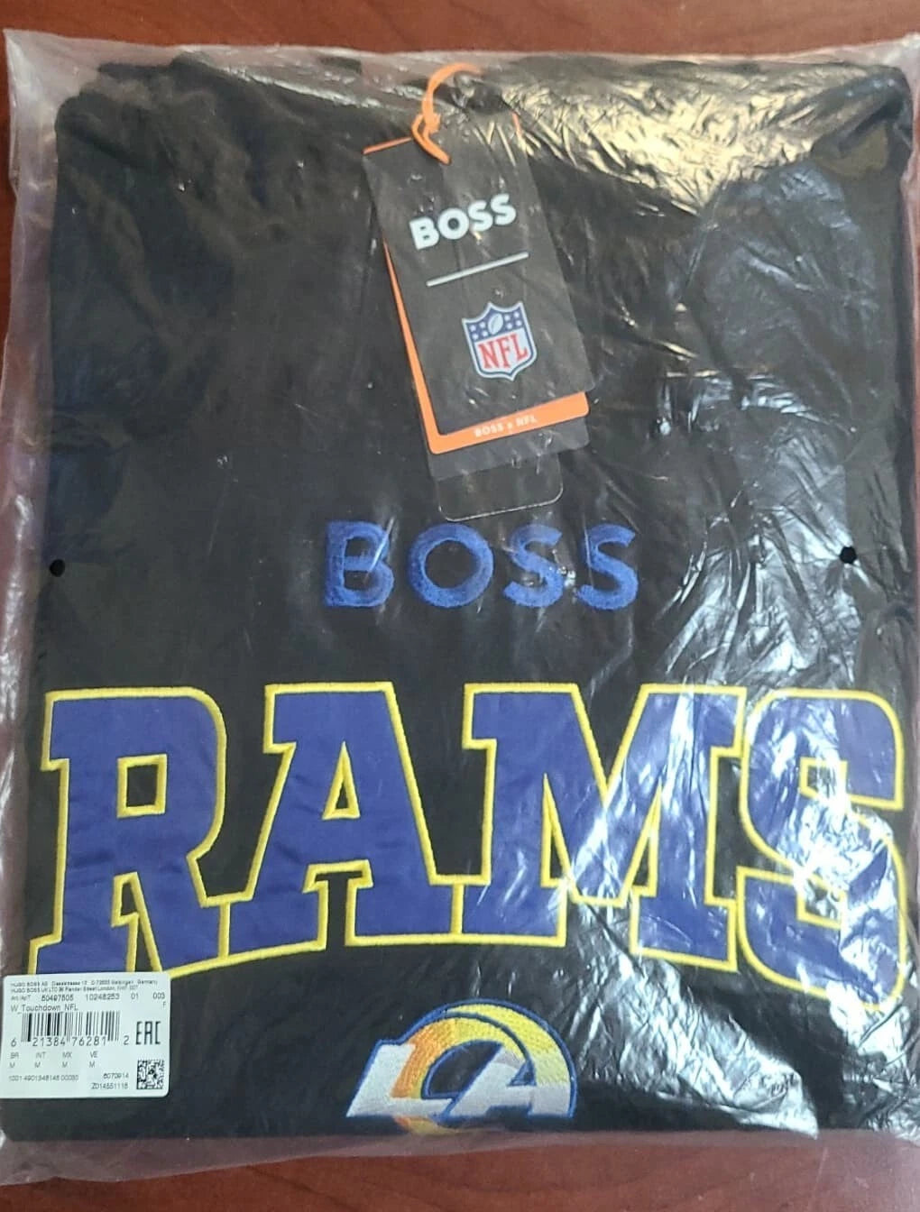 BOSS X NFL Los Angeles Rams Hoodie Sweatshirt in Cotton Black Regular - Size M