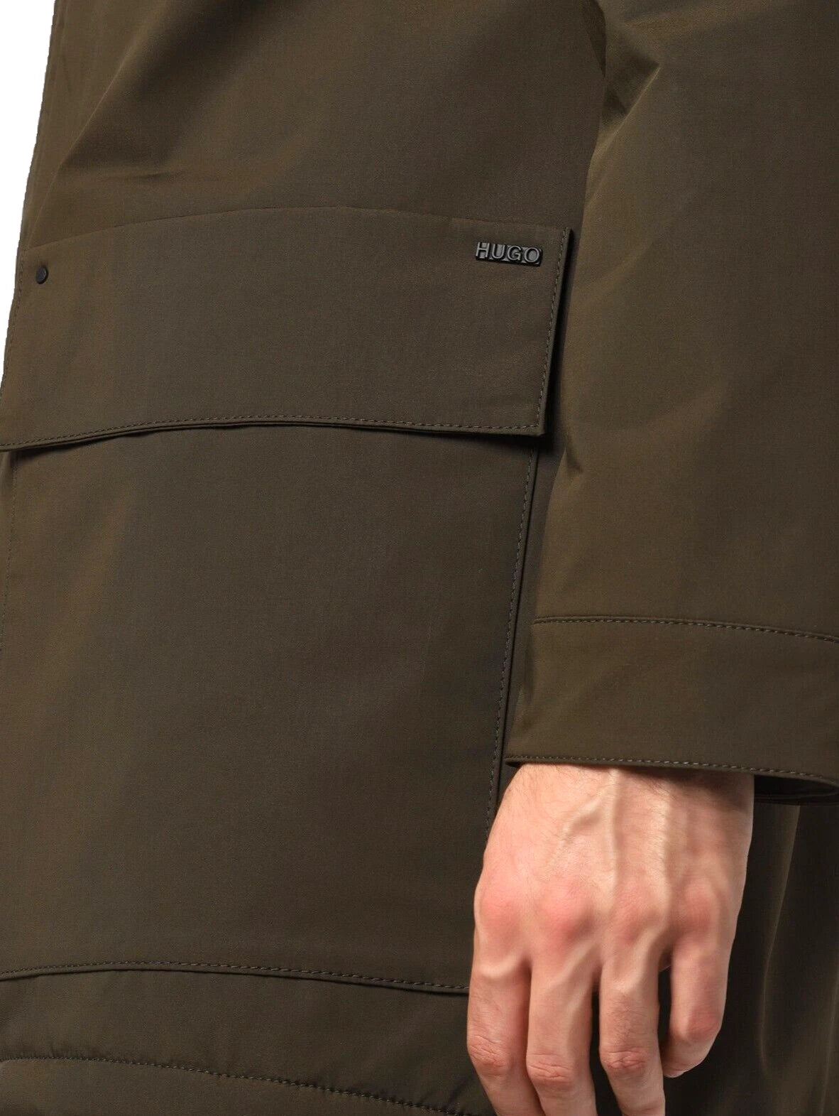 HUGO BOSS Insulated Hooded Parka Jacket Water Repellent Coat Relaxed Fit - 36R