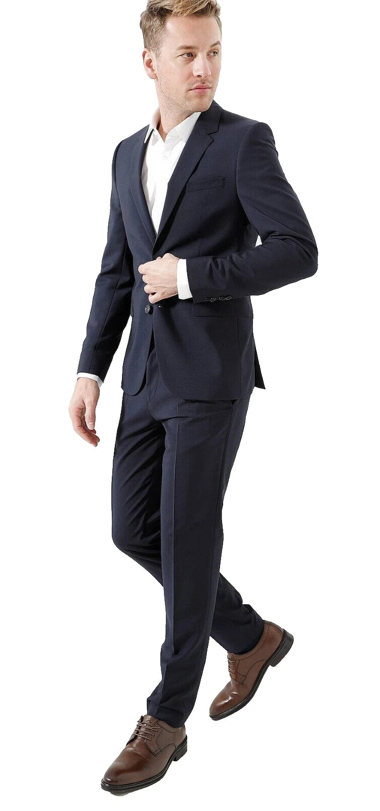 HUGO BOSS HartleyS Dress Pants in Virgin Wool Dark Blue Slim Fit - Size 34