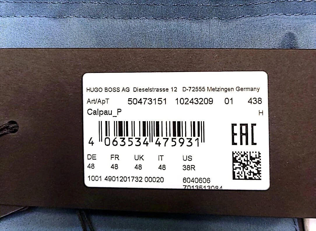 Hugo Boss Men Water-Resistant Insulated Lightweight Hooded Jacket Size 38R - New