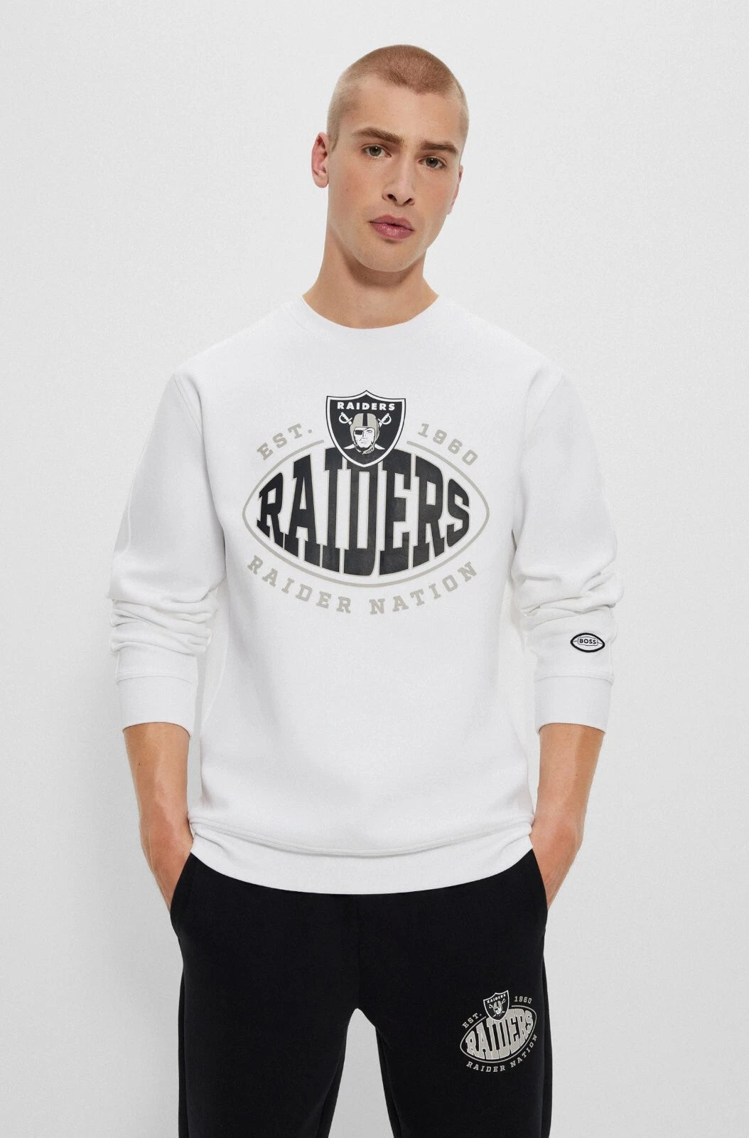 BOSS X NFL Sport Las Vegas Raiders Crewneck Sweatshirt in Regular Fit - Size M