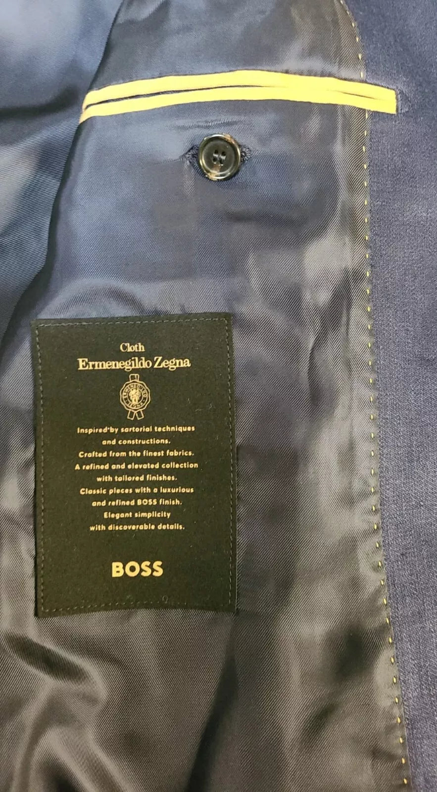 $1,395 - BOSS Slim Fit Luxury Jacket Coat in Pure Linen Zegna Fabric - Size 38R