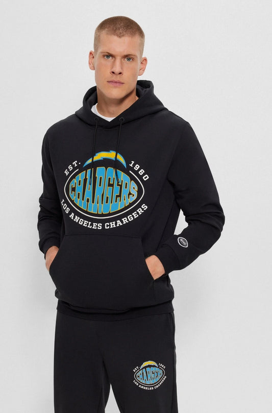 BOSS X NFL Los Angeles Chargers Sweatshirt Hoodie Regular Fit in Black - Size M