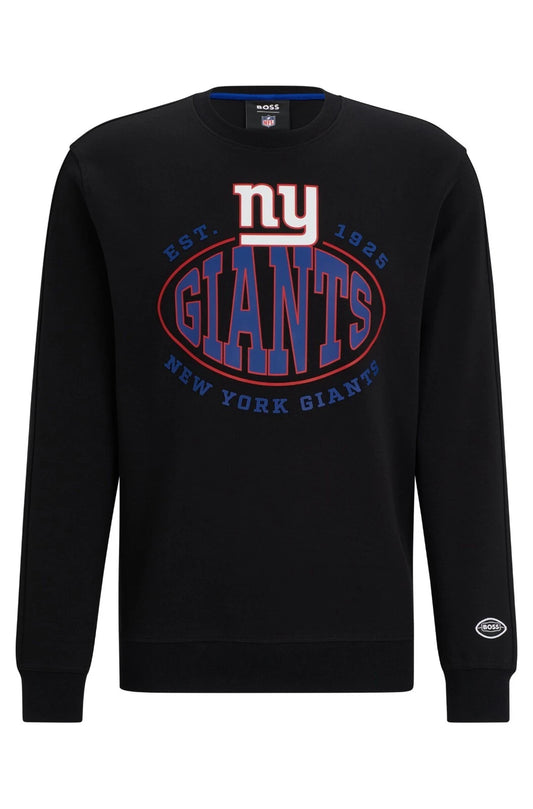 BOSS X NFL Sport NY Giants Crewneck Sweatshirt in Black Comfort Stretch - Size M