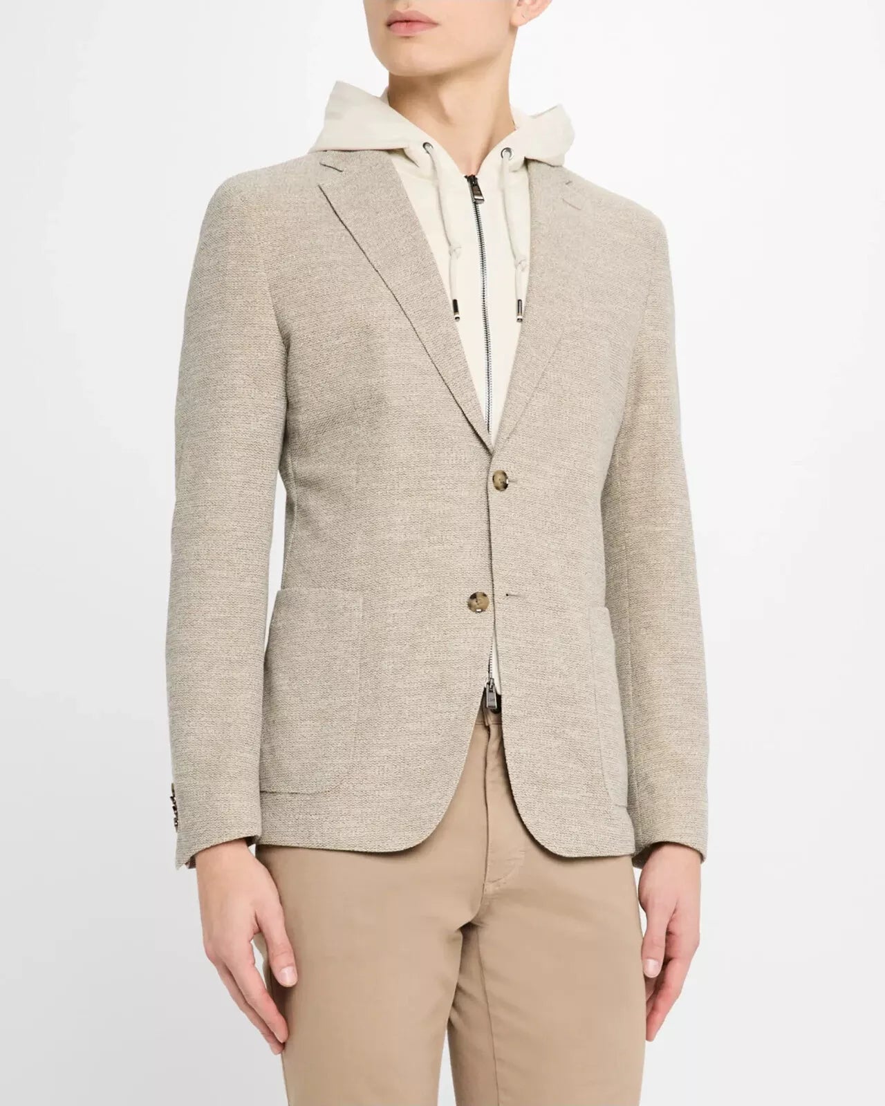$699 - BOSS Sport Jacket Coat Removable Hooded Inner Italian Jersey Slim - 38R