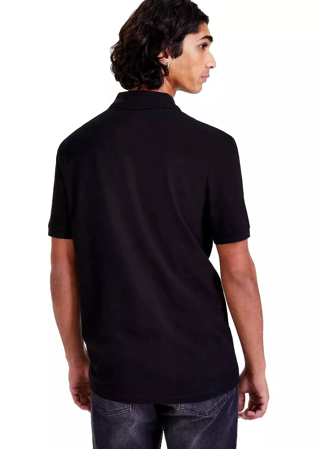 HUGO BOSS Cotton Polo Shirt with Fire Logo in Black - Size M