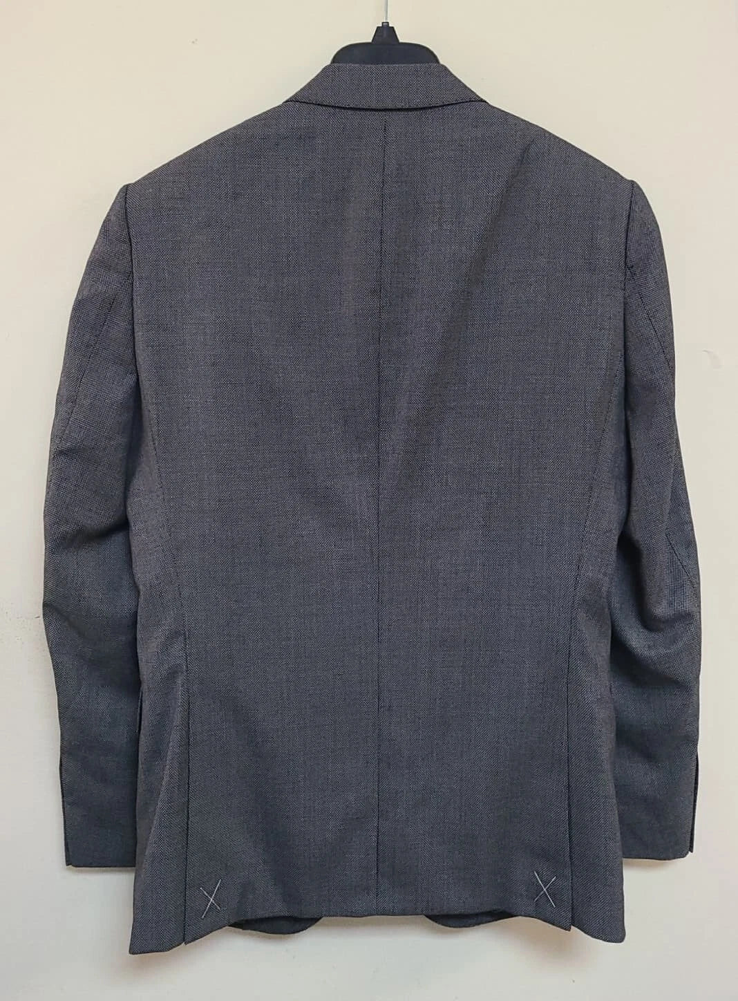 $795 - BOSS Tailored Blazer Jacket Micro Patterned Virgin Wool Gray - Size 38R