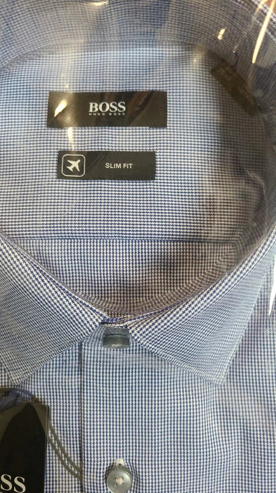 HUGO BOSS Isko Slim Fit Dress Shirt Travel Line Collection - Size 15.5 / 39