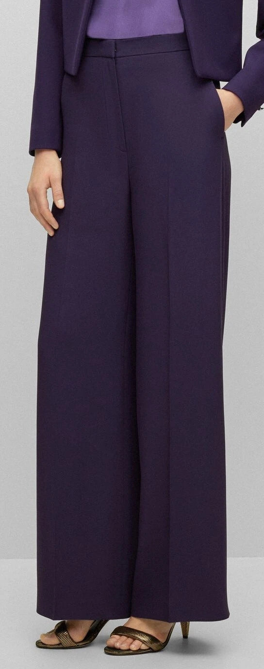 $298 - BOSS  Women Regular-Fit Dress Pants Flared Wide Legs - Size 4 - New w Tag