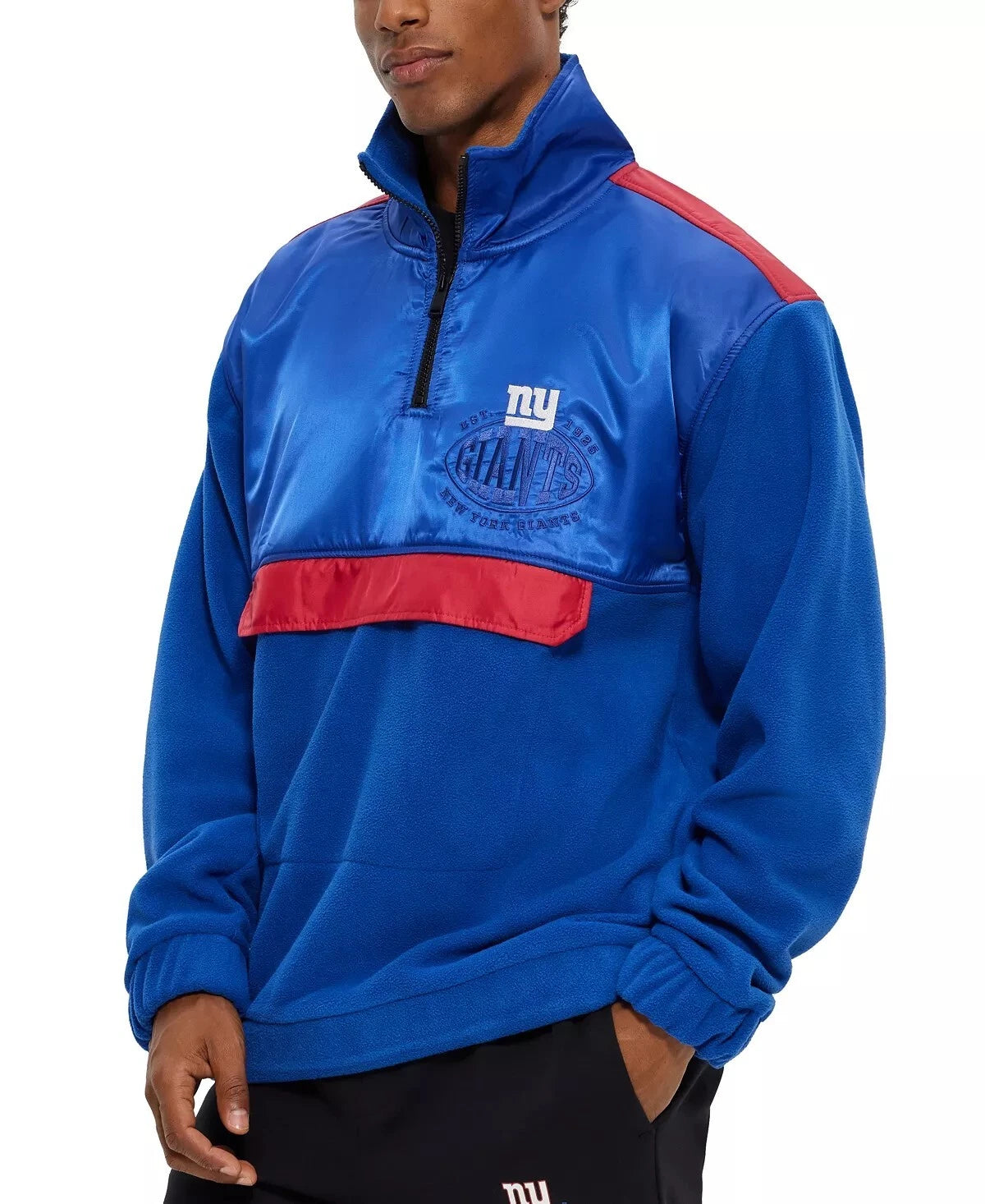 BOSS X NFL NY Giants Quarter Zip Pullover Sweatshirt in Blue - Size L