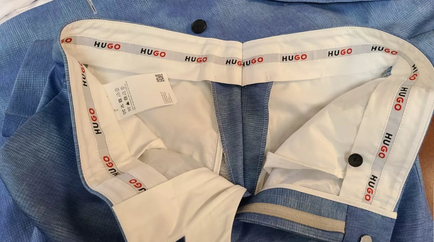 $1,395 - HUGO Modern Fit Double-Breasted Suit Performance Super Flex - M