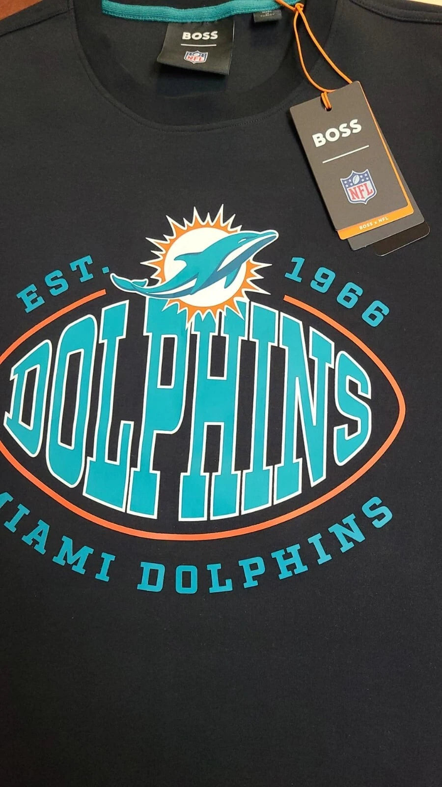 BOSS X NFL Sport Miami Dolphins Crewneck Sweatshirt Comfort Stretch - Size M