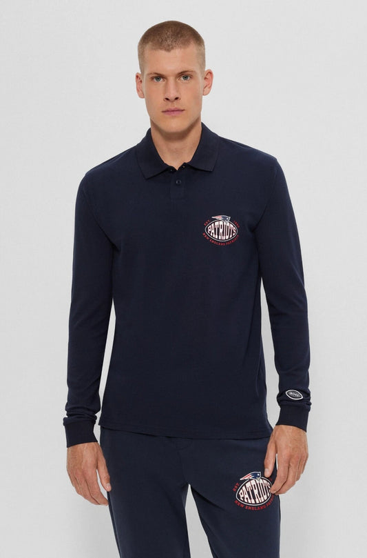BOSS X NFL New England Patriots Sport Long Sleeve Polo Shirt in Cotton - Size L