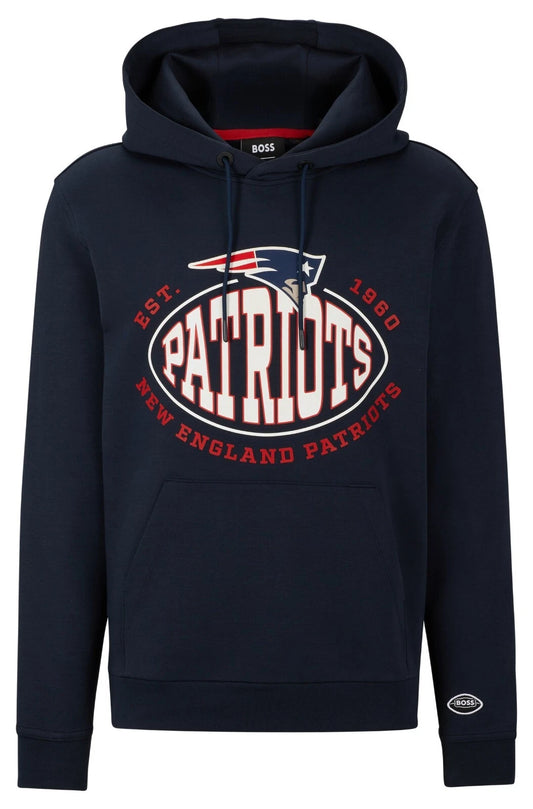 BOSS X NFL Sport New England Patriots Sweatshirt Cotton Hoodie Stretch - Size M