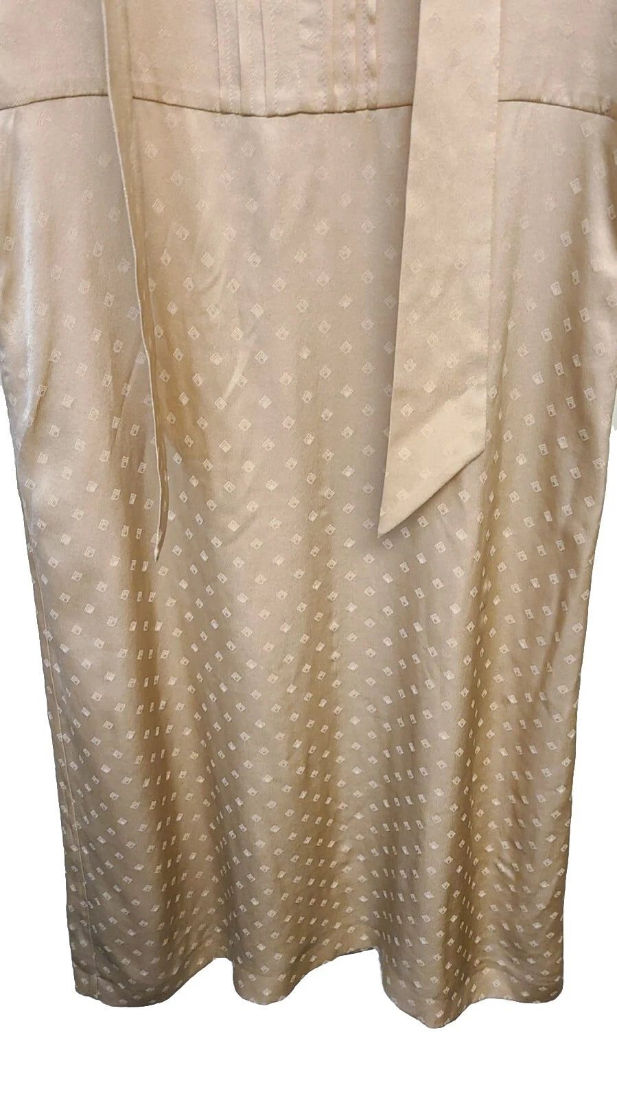 HUGO BOSS Dawapy Silk Dress Long Length with Tie Neck - Size 4 / 26