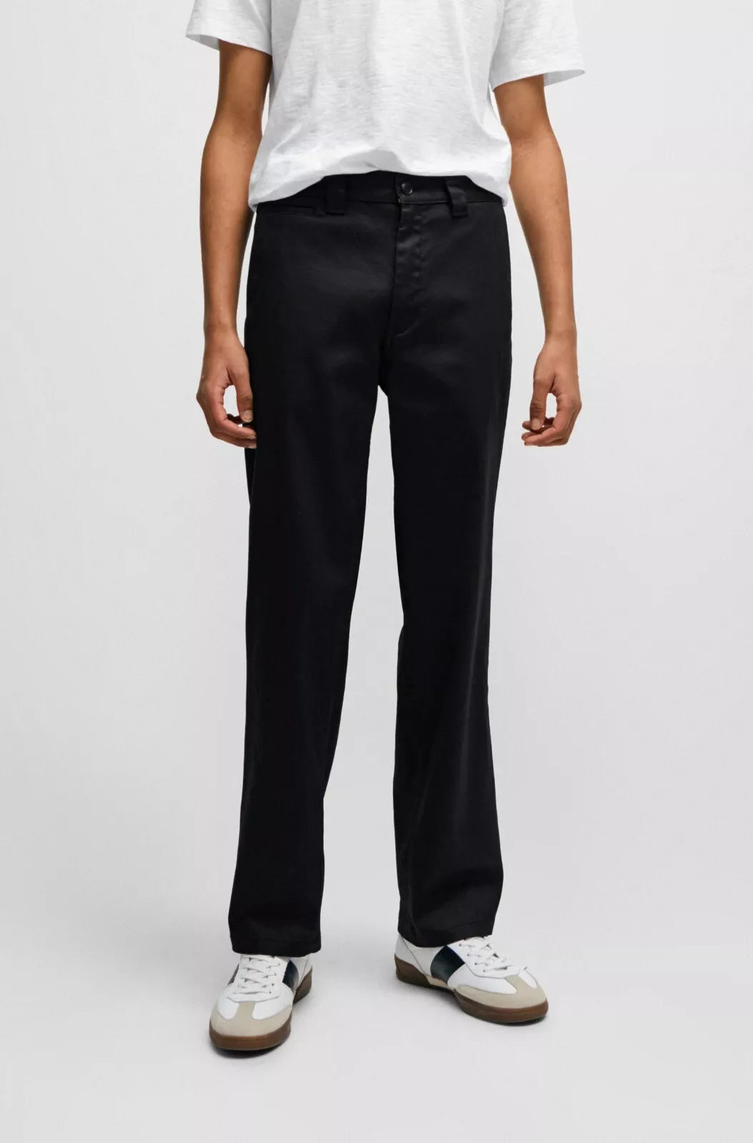BOSS Casual Pants Chinos in Stretch Cotton Twill Relaxed Fit Black - Size 32R