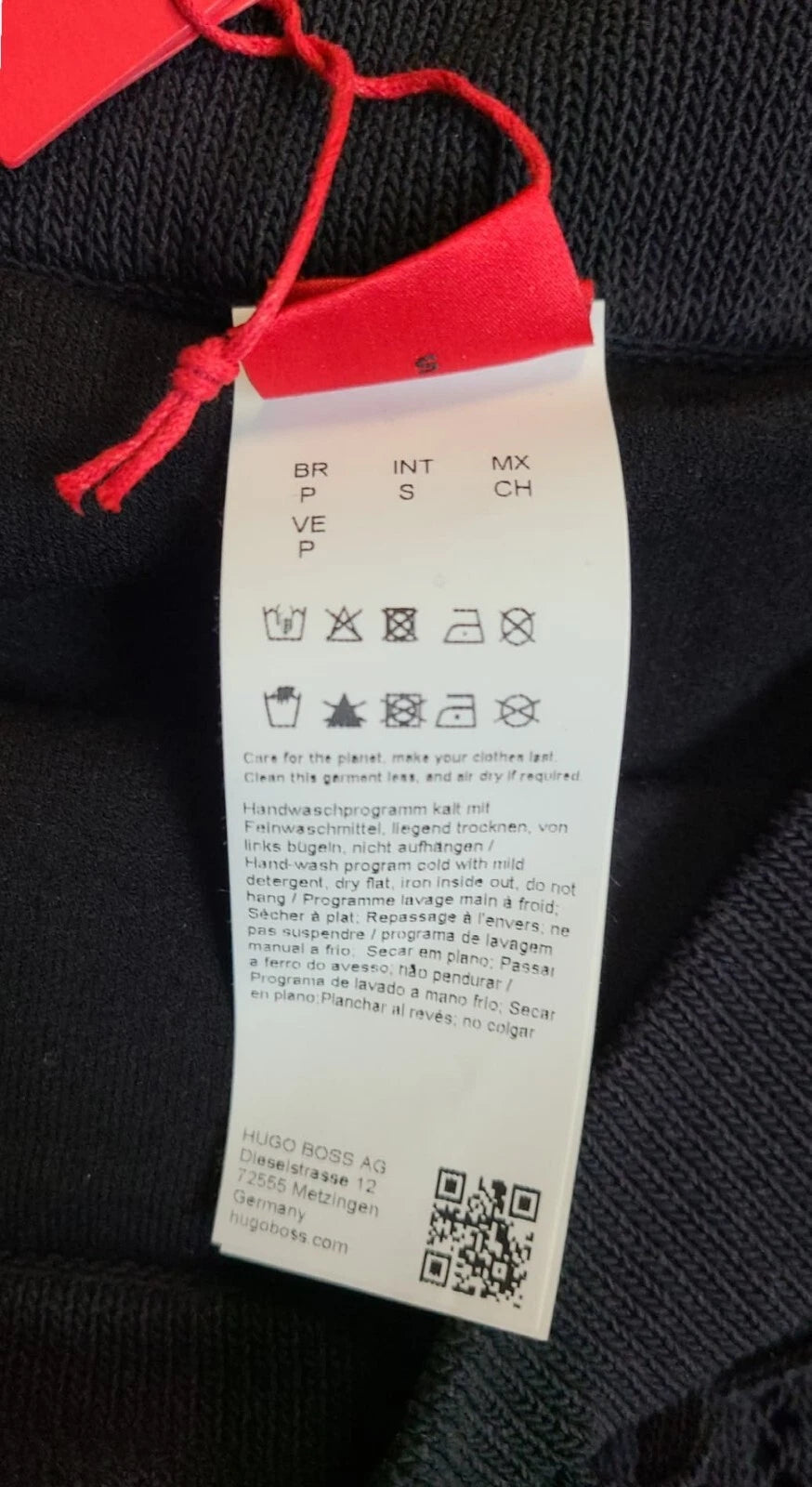 HUGO BOSS Women Stretch Knit Pants Elastic Waist Drawstring Black - Size S / CH