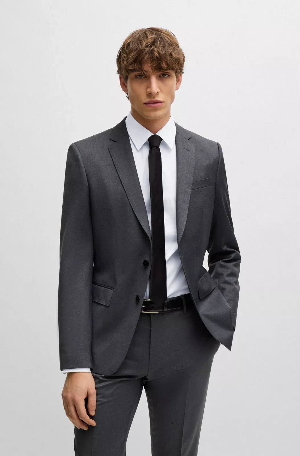 $645 - BOSS Suit Jacket Stretch Wool Reda Italian Fabric Slim Fit - Size 40R